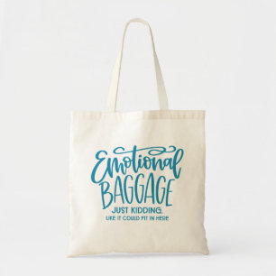Tote Bag Bagages émotionnels Devis amusant Turquoise bleu