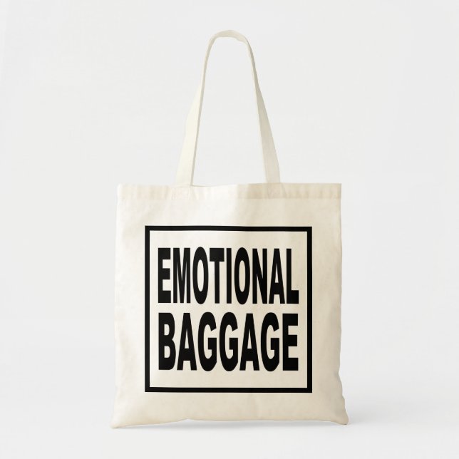 Tote Bag "BAGAGES ÉMOTIONNELS" Drôle Typographie (Devant)