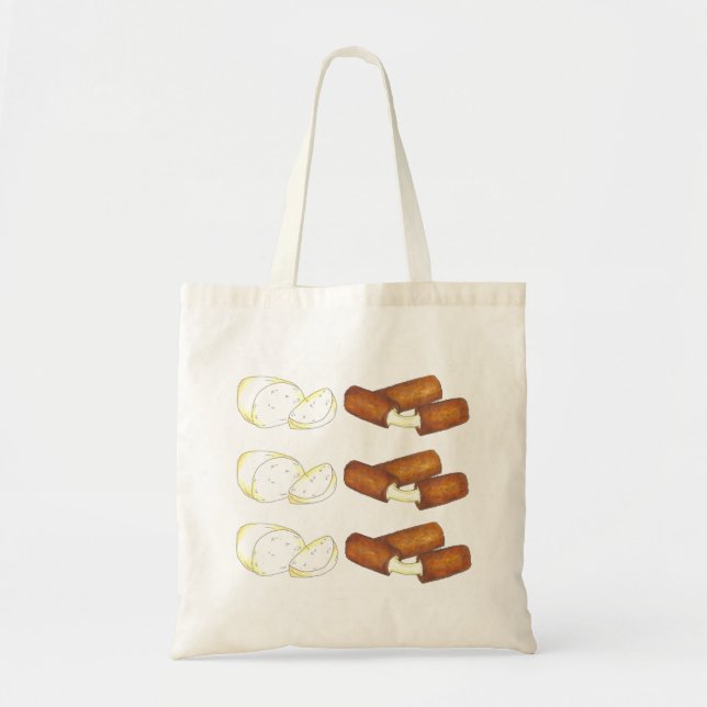Tote Bag Baguettes de fromage Mozzarella Junk Food Fourre-t (Devant)