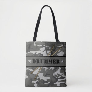 Tote Bag Baguettes de tambour de camouflage de DRUMMER Drum