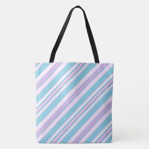 Tote Bag Baies roses roses, turquoise et blanches
