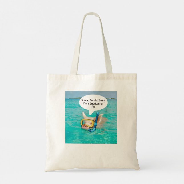 Tote Bag Baignade Cochon est snorkeling dans l'étang (Dos)