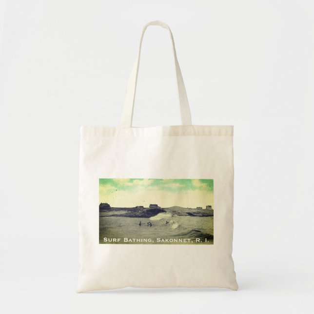 Tote Bag Baignade dans les vagues, Warren's Point Beach, Li (Devant)
