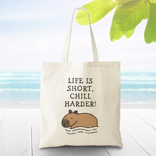 Tote Bag Baignade mignonne Capybara Drôle Citation personna