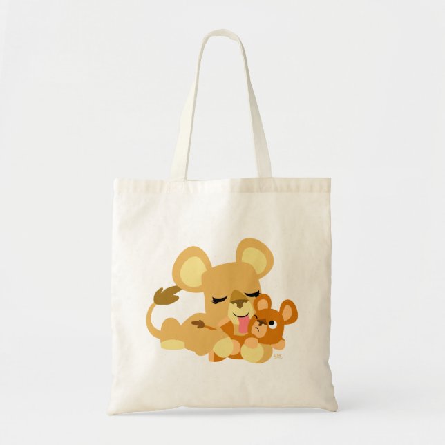 Tote Bag Bain de Lion mignon bébé (Devant)
