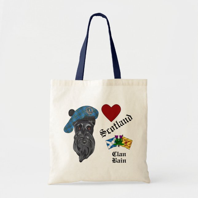 Tote Bag Bain Scottie Chien Tatan Tam Love Scotland (Devant)