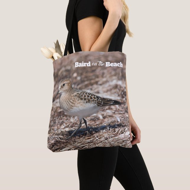 Tote Bag Baird's Sandpiper Shorebird sur la plage (De près)