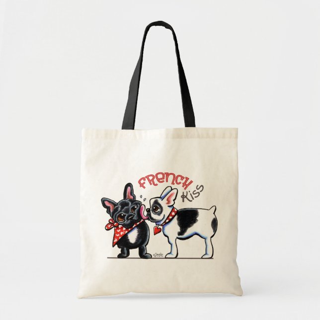 Tote Bag Baiser de Bulldog français (Devant)