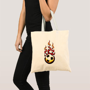 Tote Bag Bal De Football En Feu