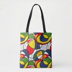 Tote Bag Bal de plage rouge jaune bleu vert