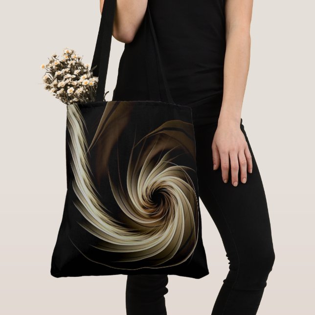 Tote Bag Balayage doré à travers le noir (De près)