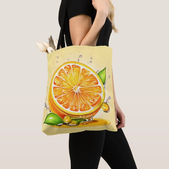 Tote Bag Balayage en tranche orange (De près)