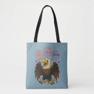 Tote Bag Bald Eagle avec Fireworks - USA 250 ans 1776-2026