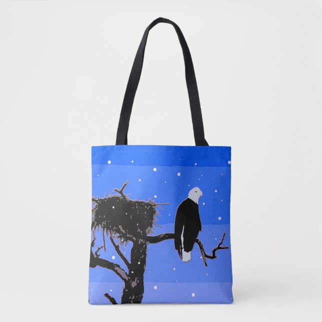 Tote Bag Bald Eagle en hiver - Art original de la faune (Devant)
