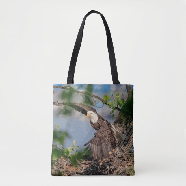 Tote Bag Bald Eagle quittant le nid (Devant)