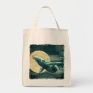 Tote Bag Baleine à bosse d'Imaginaire volant vers la lune F