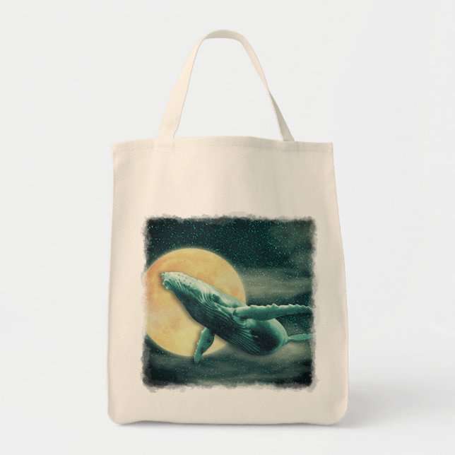 Tote Bag Baleine à bosse d'Imaginaire volant vers la lune F (Devant)