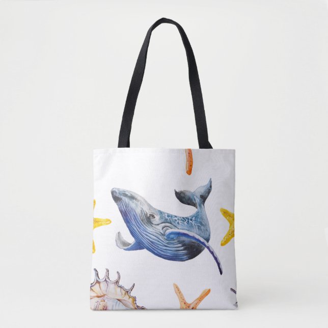 Tote Bag Baleine à graphisme d'entreprise : Tableau de chan (Devant)