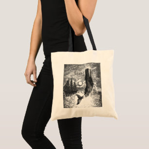 Tote Bag Baleine à sperme vintage faisant une percée, Anima