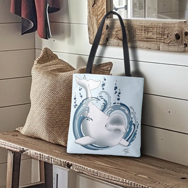 Tote Bag Baleine Béluga Bleue (Créateur téléchargé)