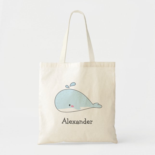 Tote Bag Baleine Bleue Cute - Enfants Personnalisés (Devant)