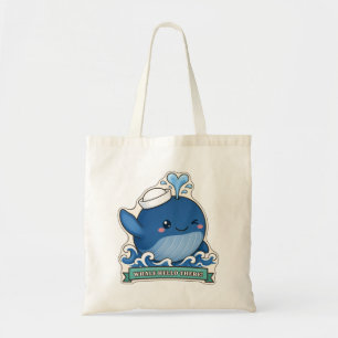 Tote Bag Baleine Bonjour Là Baleine Clignant dans un Chapea