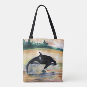 Tote Bag Baleine dans l'orque sauvage de saut tout plus de