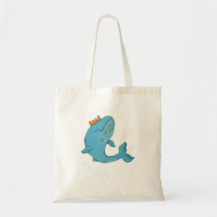 Tote Bag Baleine Roi avec Couronne Art folklorique océani