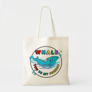 Tote Bag Baleine Tu Es Mon Ami Blue Bubble Humpback Whale