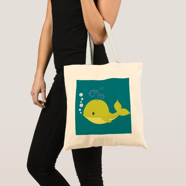 Tote Bag Baleine verte bébé (Devant (produit))