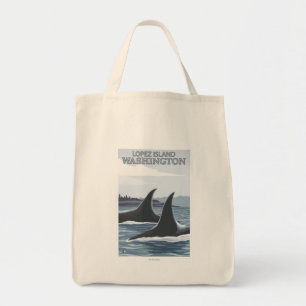 Tote Bag Baleines #1 - Lopez, Washington d'orque