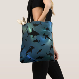 Tote Bag Baleines à mâchoires de requin modernes sous la ga