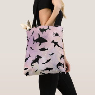 Tote Bag Baleines à mâchoires de requin modernes sous la ga