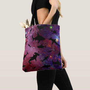 Tote Bag Baleines à mâchoires de requin modernes sous la ga