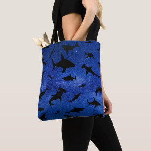 Tote Bag Baleines à mâchoires de requin modernes sous la ga