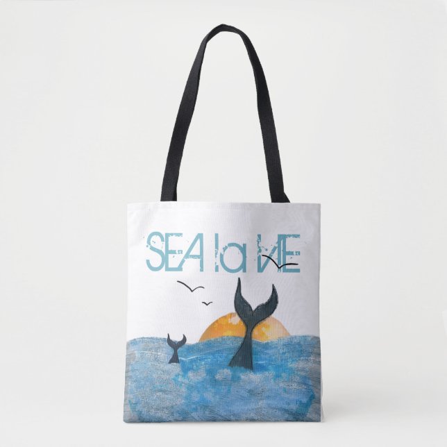 Tote Bag Baleines de Sea La Vie (Devant)