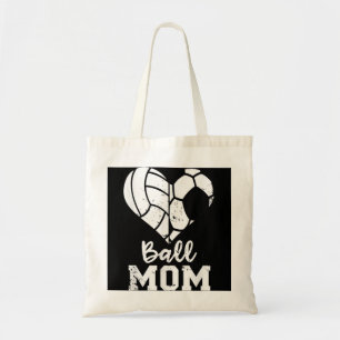 Tote Bag Ball Maman Coeur Drôle Football Volleyball Maman