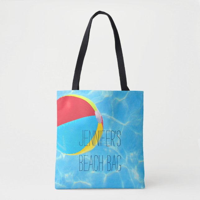Tote Bag Balle de plage personnalisée (Devant)