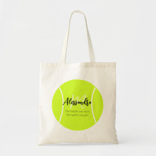 Tote Bag Balle de tennis nom personnalisé & texte