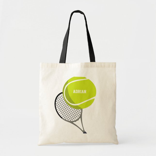 Tote Bag Balle de Tennis & Raquette Racquet Personnalisé (Devant)