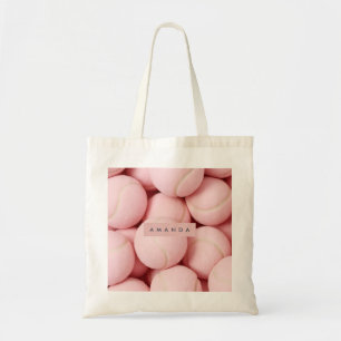 Tote Bag Balle de Tennis Rose Pâle Chic Personnalisée
