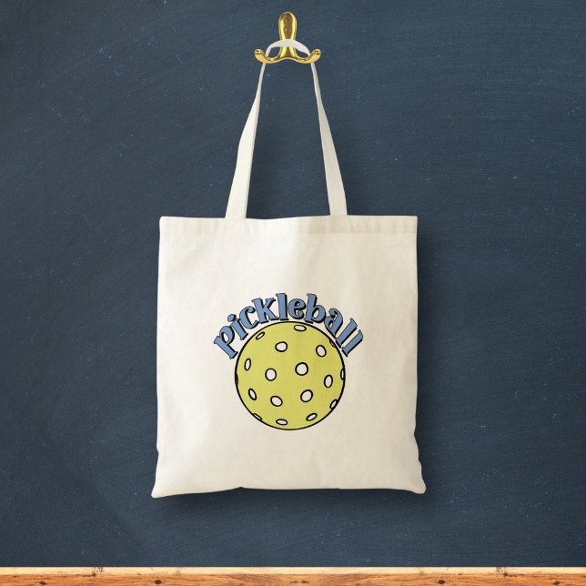 Tote Bag Balle en bleu avec balle jaune (Créateur téléchargé)