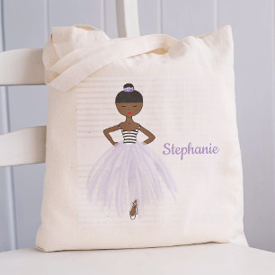 Tote Bag Ballerina afro-américaine personnalisée en viole