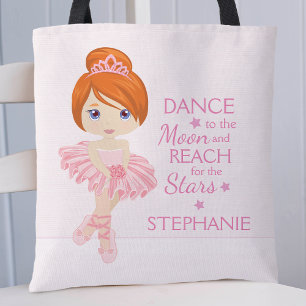 Tote Bag Ballerina aux cheveux rouges personnalisée