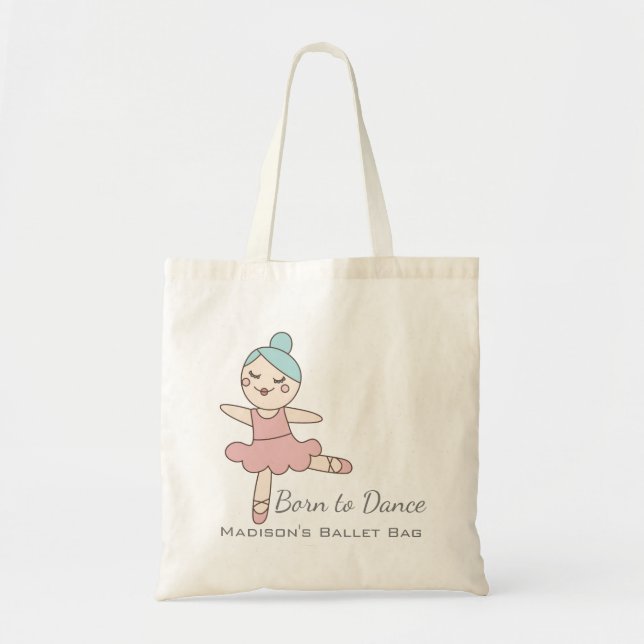 Tote Bag Ballerina de dessin animé Ballet de fille personna (Devant)