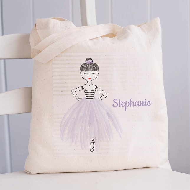 Tote Bag Ballerina en Tutu pourpre Personnalisé (Créateur téléchargé)