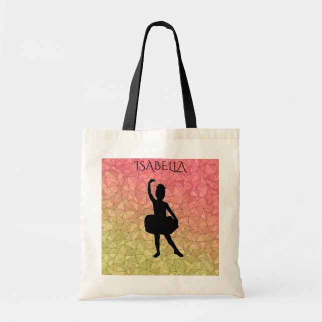 Tote Bag Ballerina fourre-tout avec nom personnalisé. (Devant)