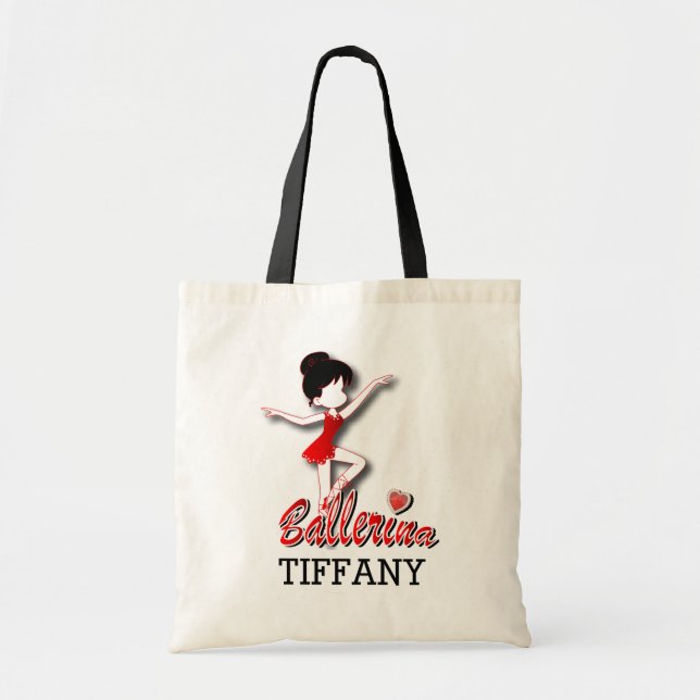 Tote Bag Ballerina rouge mignonne fille | Danseur de ballet (Devant)