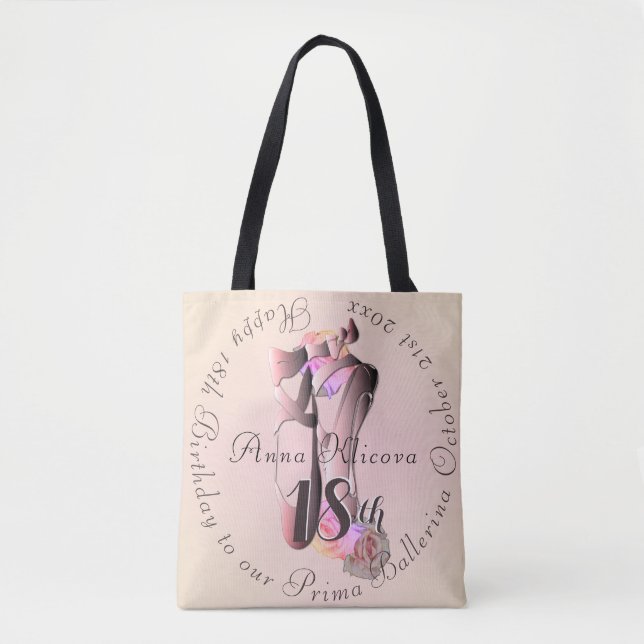 Tote Bag Ballerina Toe Chaussures Médallion Votre Événement (Devant)