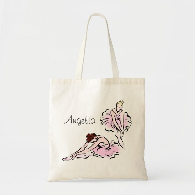 Tote Bag Ballerinas, Ajouter votre nom (Devant)